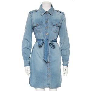 Tory Burch Light Blue Long Sleeve Denim Dress
